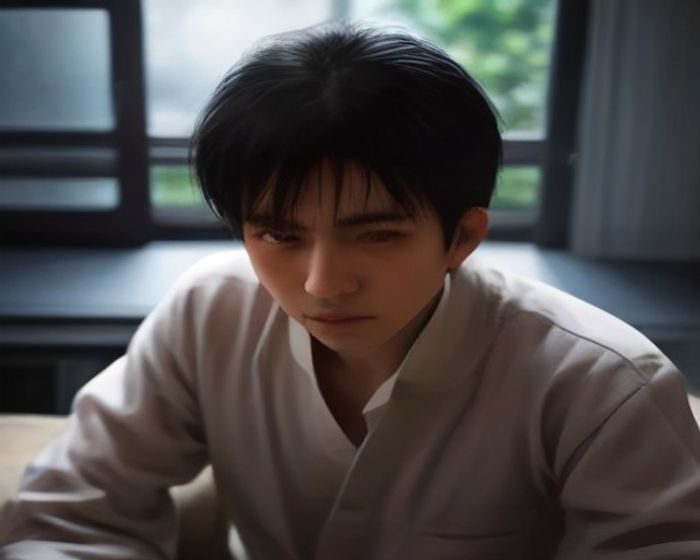 深色房间里一部手机正在播放暖暖爱视频免费的画面，屏幕散发出柔和的绿色荧光，营造夜晚追剧的安静氛围
